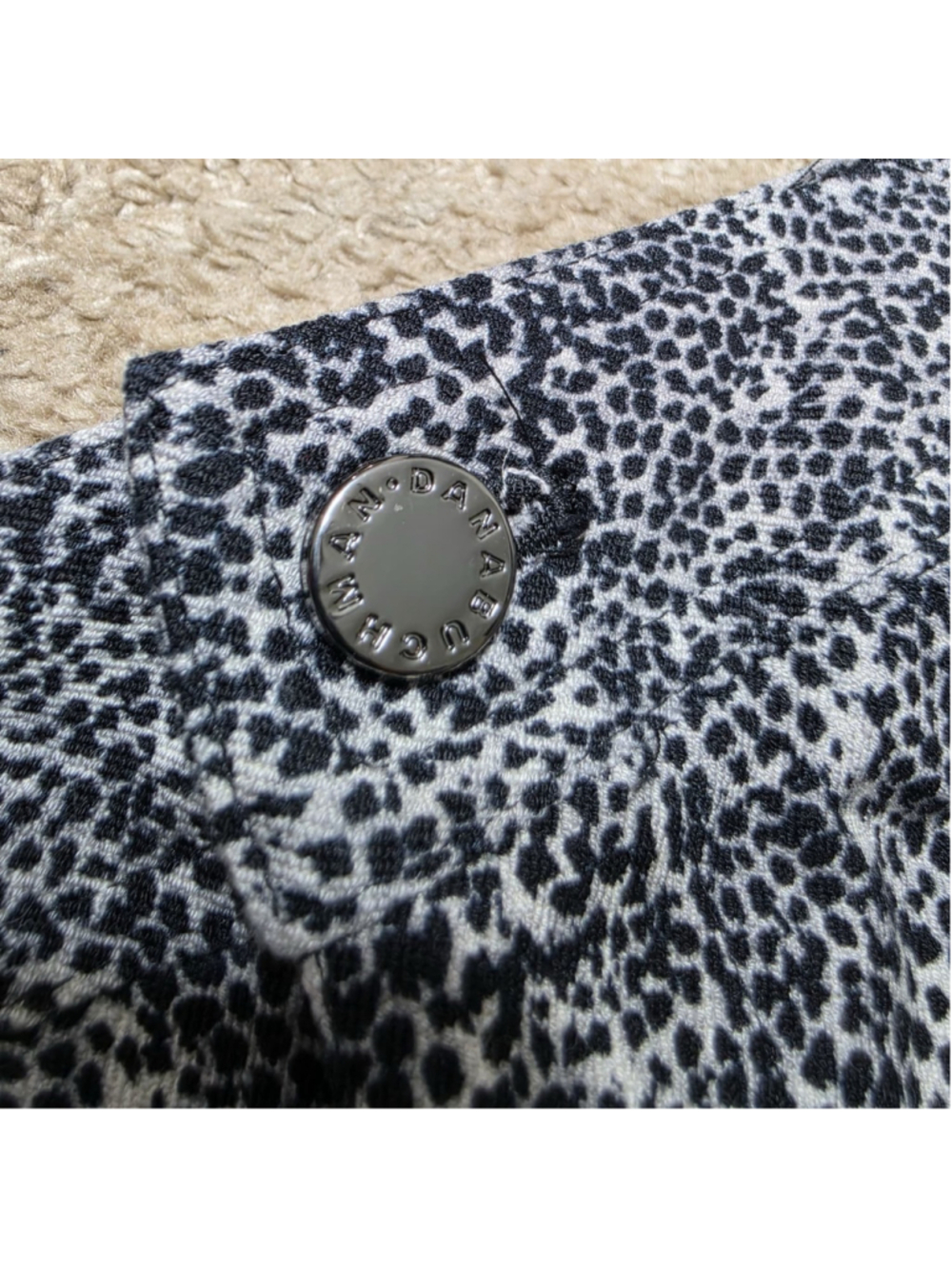 Dana Buchman Dress Pants Womens Size 14 NWT Black White Animal Print Stretch - Picture 4 of 12